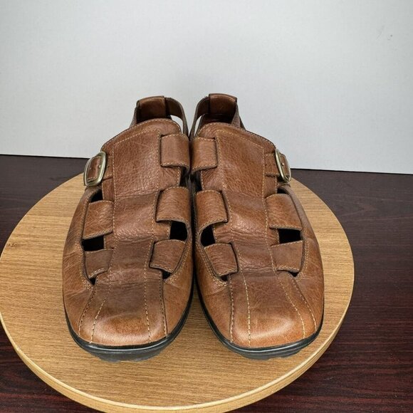 Cole‎ Haan Brown Leather Fisherman Sandals Shoes Buckle Vibram Soles Size 9 Men - Picture 2 of 7